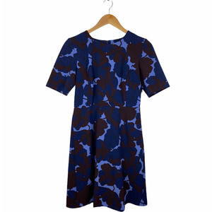 Ann Taylor Navy Burgundy Floral Dress Size 2